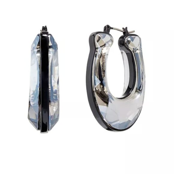 COACH Women's Signature Stone Hoop Earrings - Picture 1 of 8